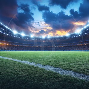 Football Sports Field Background with smoke and lights, Football Backdrop, Football Stadium Background Image - High Quality Download PNG