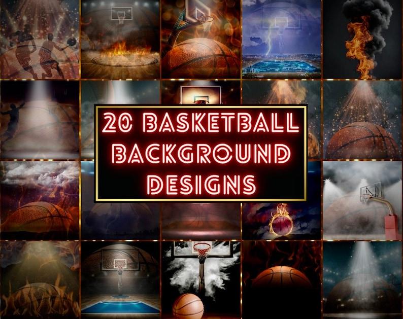 20 Basketball Backdrops Bundle Basketball Court Backgrounds
