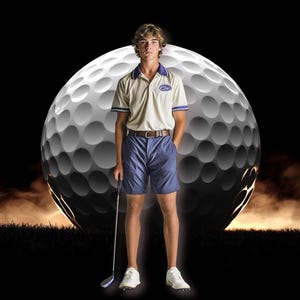 Digitale golfachtergrond, png voor schoolfoto's – volledig ontwerp golfachtergrond – golfteam, sportportret, kinderfotostudio downloaden