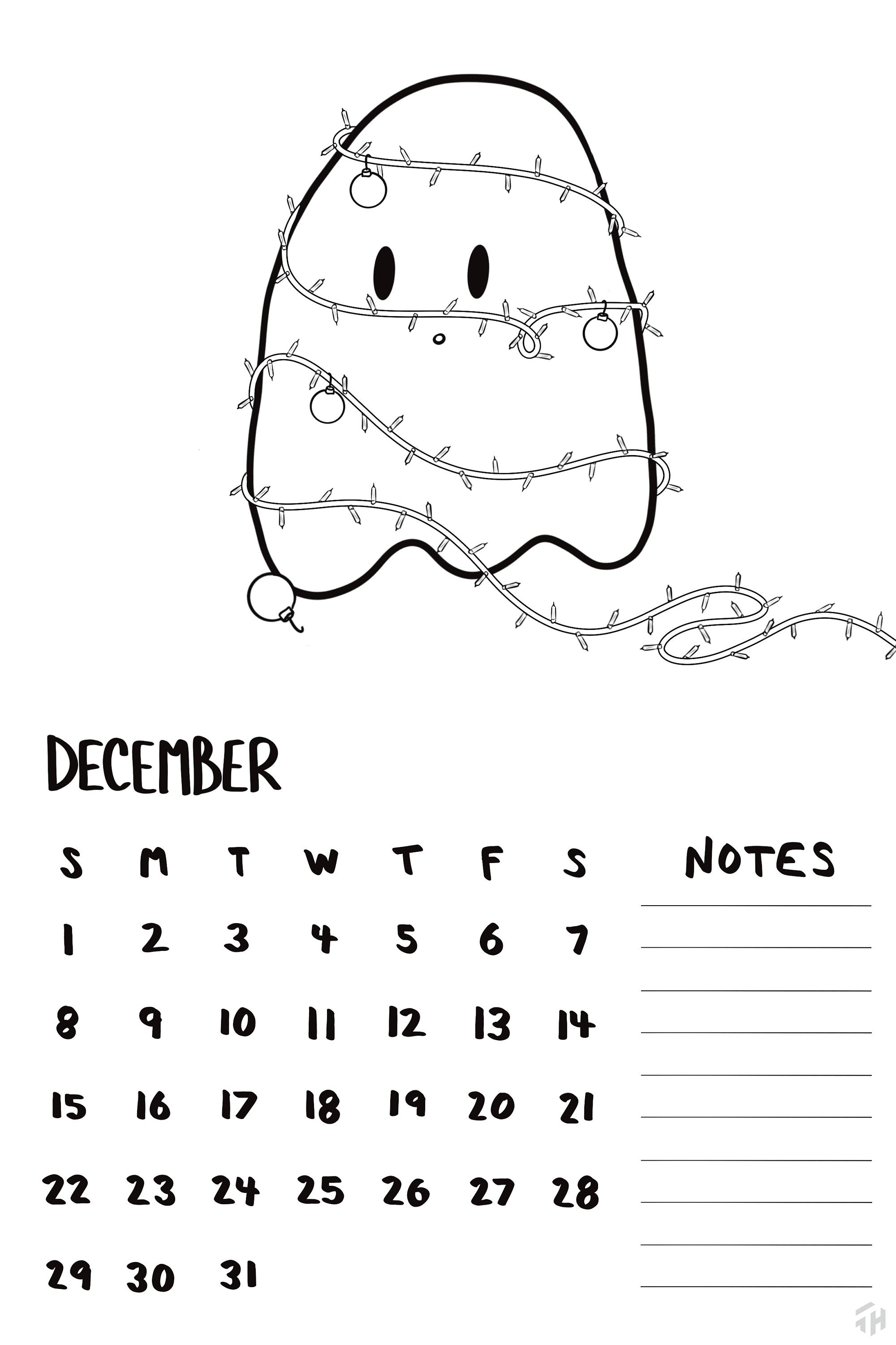 Printable 2024 Ghost Calendar Coloring Pages - Etsy
