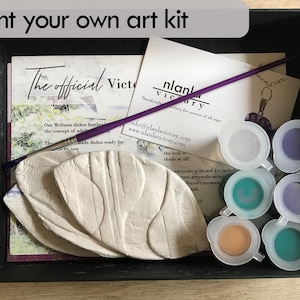 DIY Painting Tropical Kit for adults, Paint your own art, Tropical Leaves Plants Painting Set,  Adult art kit, Gift set for painter