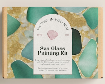 Caja de noche de fecha de pintura de vidrio marino para dos / kit de artesanía diy / regalo de aniversario / regalo de aniversario para ella / regalo de boda