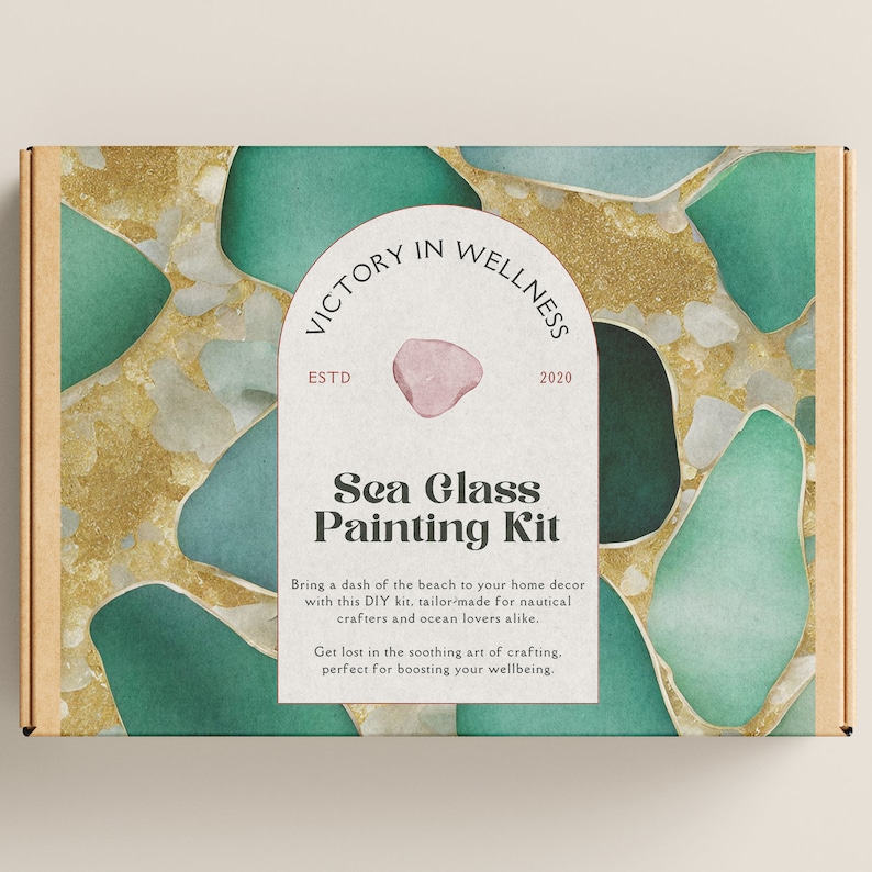 Caja de noche de fecha de pintura de vidrio marino para dos / kit de artesanía diy / regalo de aniversario / regalo de aniversario para ella / regalo de boda imagen 1