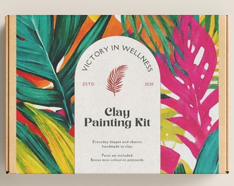 Kit de pintura por números de hoja de palma, arte natural DIY para adultos y niños, kit de pintura fácil de seguir, actividad divertida y relajante de Victory In Wellness
