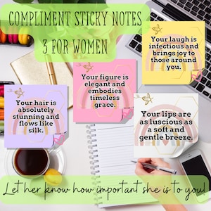 Kompliment Haftnotizen für Frauen, positive Affirmationen, aufrichtige Liebesnotiz, ermutigen, Wertschätzung zeigen, Gefühle kommunizieren, druckbar