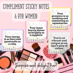 Kompliment Haftnotizen für Frauen, positive Affirmationen, aufrichtige Liebesnotiz, ermutigen, Wertschätzung zeigen, Gefühle kommunizieren, druckbar