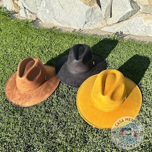 Suede Hat, Handmade Hat, Colored Hat, Hat Unisex, Fedora Hat, Trilby Hat, Girl Fedora, Guy Fedora, Fall Hat, Season Hat, Pumpkin Patch Hat