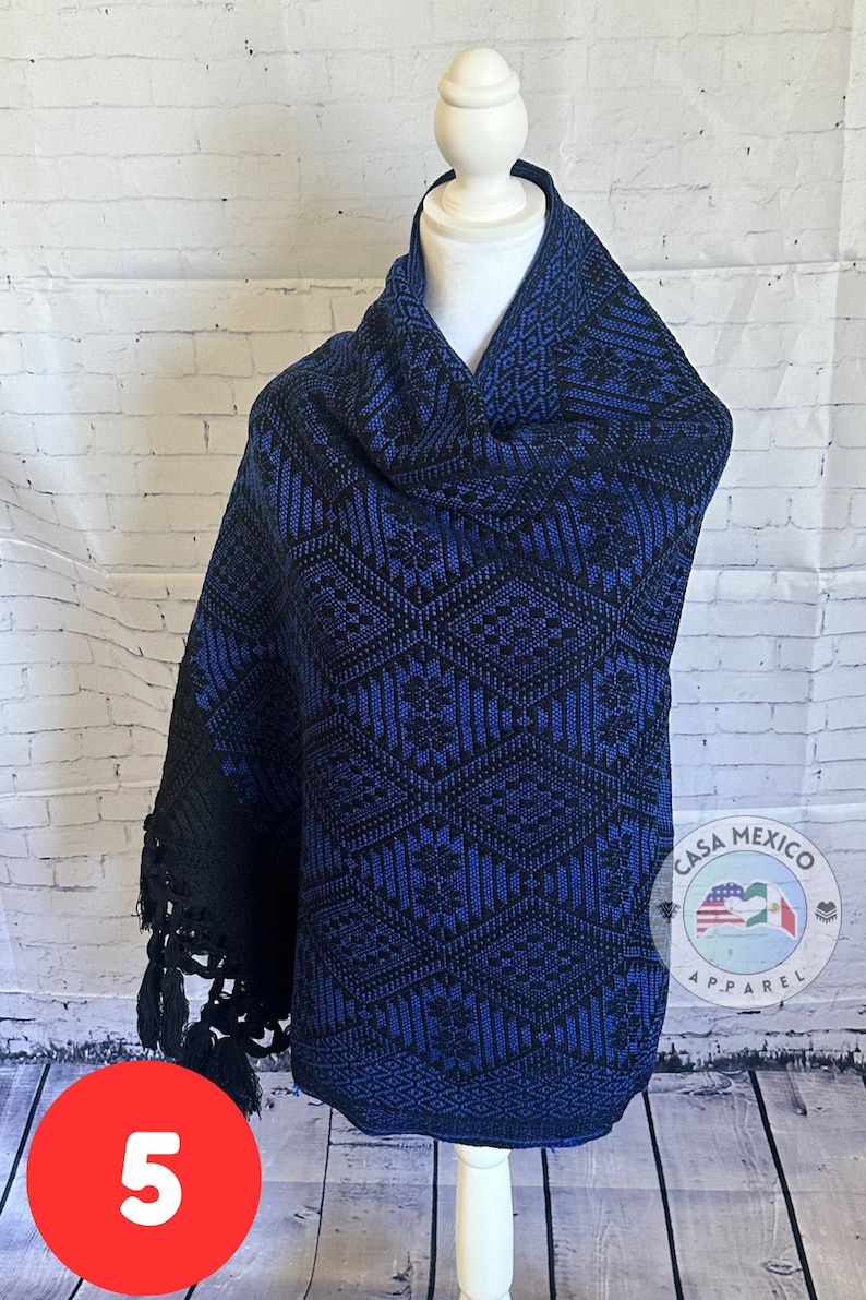 ALKIMIA Mexican Handmade Cotton Rebozo Shawl - Traditioneller Wickeltuch Aus Baumwolle