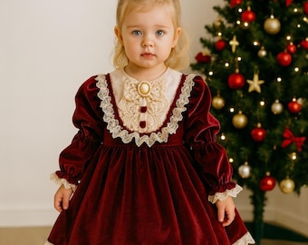 spanish style christmas dresses Red Tartan Romany dress Outfit Gift Spanish Style Long Sleeve Christmas