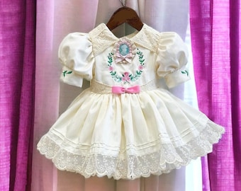 Baby Girl Vintage Style Birthday Dress, Cute Baby Girl Special Occasion Dress, Girls Tea Party Dress, Girls Birthday Party Dress
