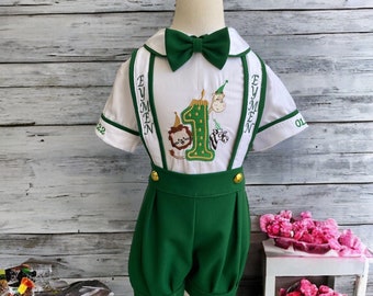 Baby Boy Birthday Outfit Set, Emerald Green Custom Name Number Baby Boy Suit, Toddler Birthday Suit, Toddler Wedding Suit, Newborn Outfit