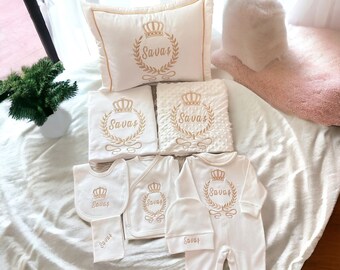 Baby Boy Newborn Outfit Set for Hospital Home Coming Outfit Personalized Baby Gift Custom Name Baby shower Gift Monogrammed sleeper, Newborn
