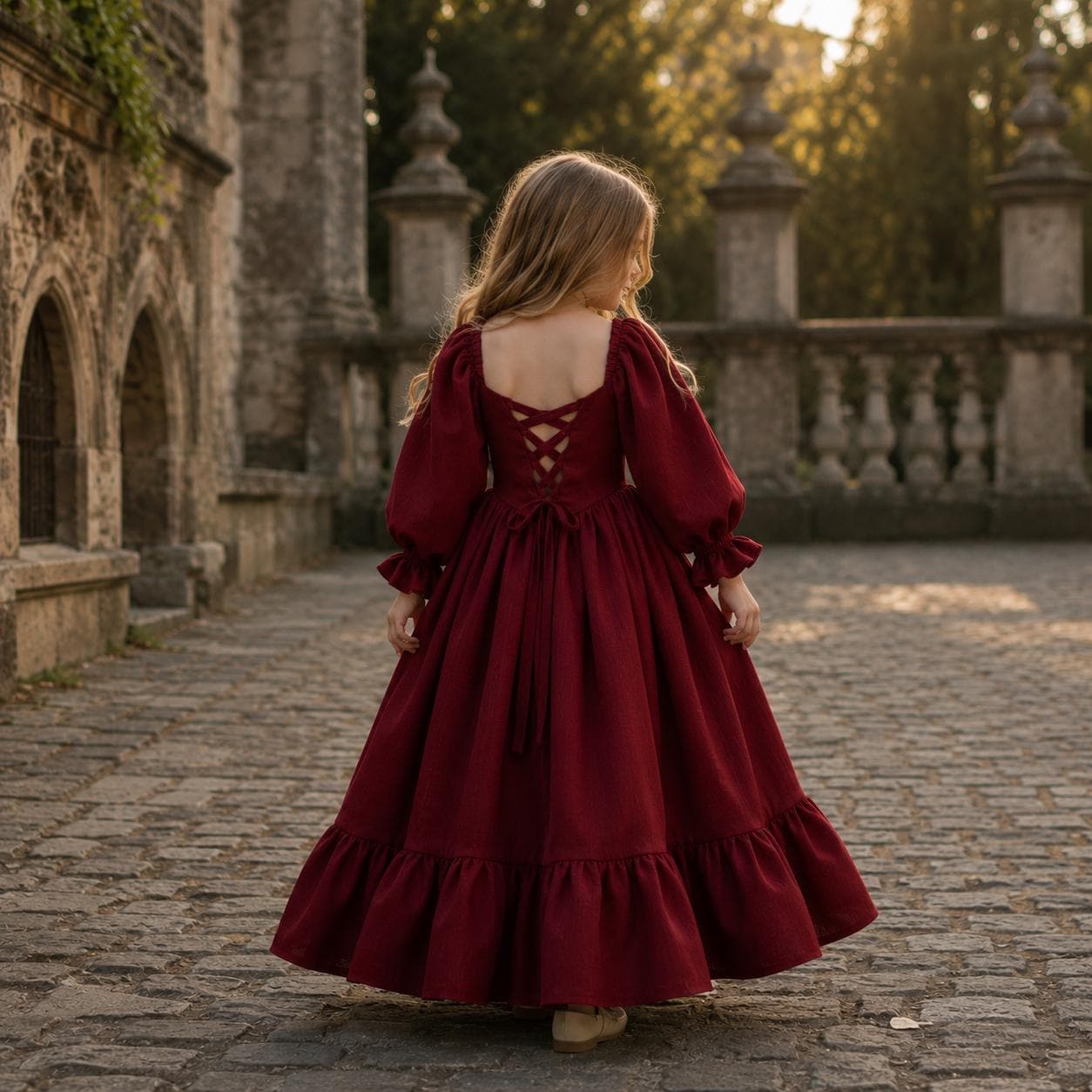 burgundy fairy dress Red change the neckline