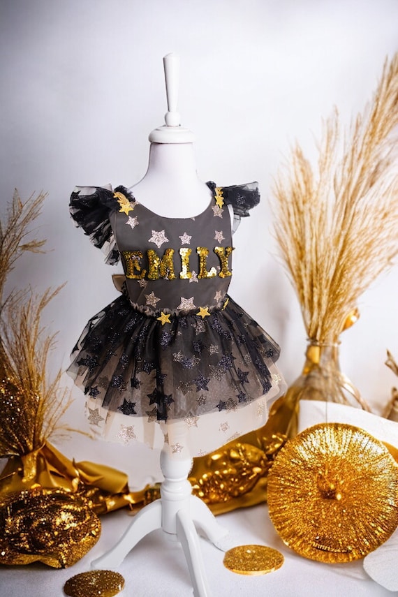 Custom Name Sparkle Fairy Baby Girl Birthday Dress Custom Name Black Kids Tutu Birthday Dress Girls Birthday Party Dress Etsy Canada