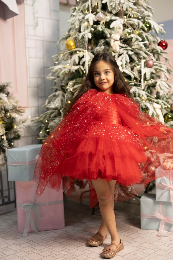 christmas star dress Gold Christmas Star Kids Dance Costume