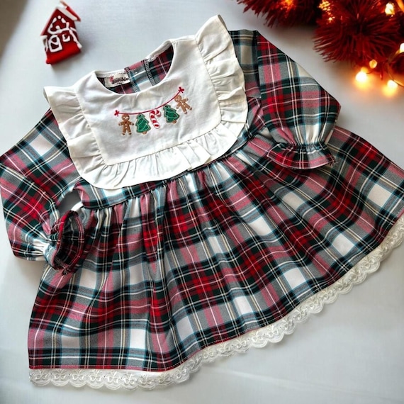 Robe de Noël brodée pour enfant, robe de séance photo de Noël à