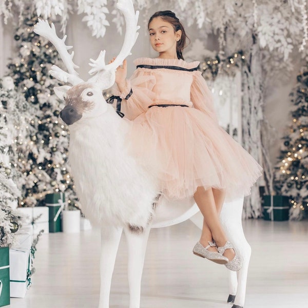 Rose Gold Flower Girl Dress Etsy