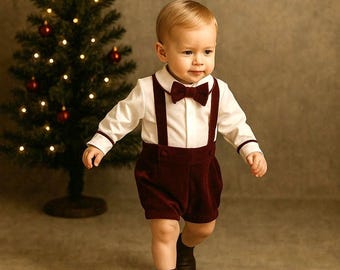 Suit Baby Boy Christmas Outfits For Kids Baby Boy Burgundy