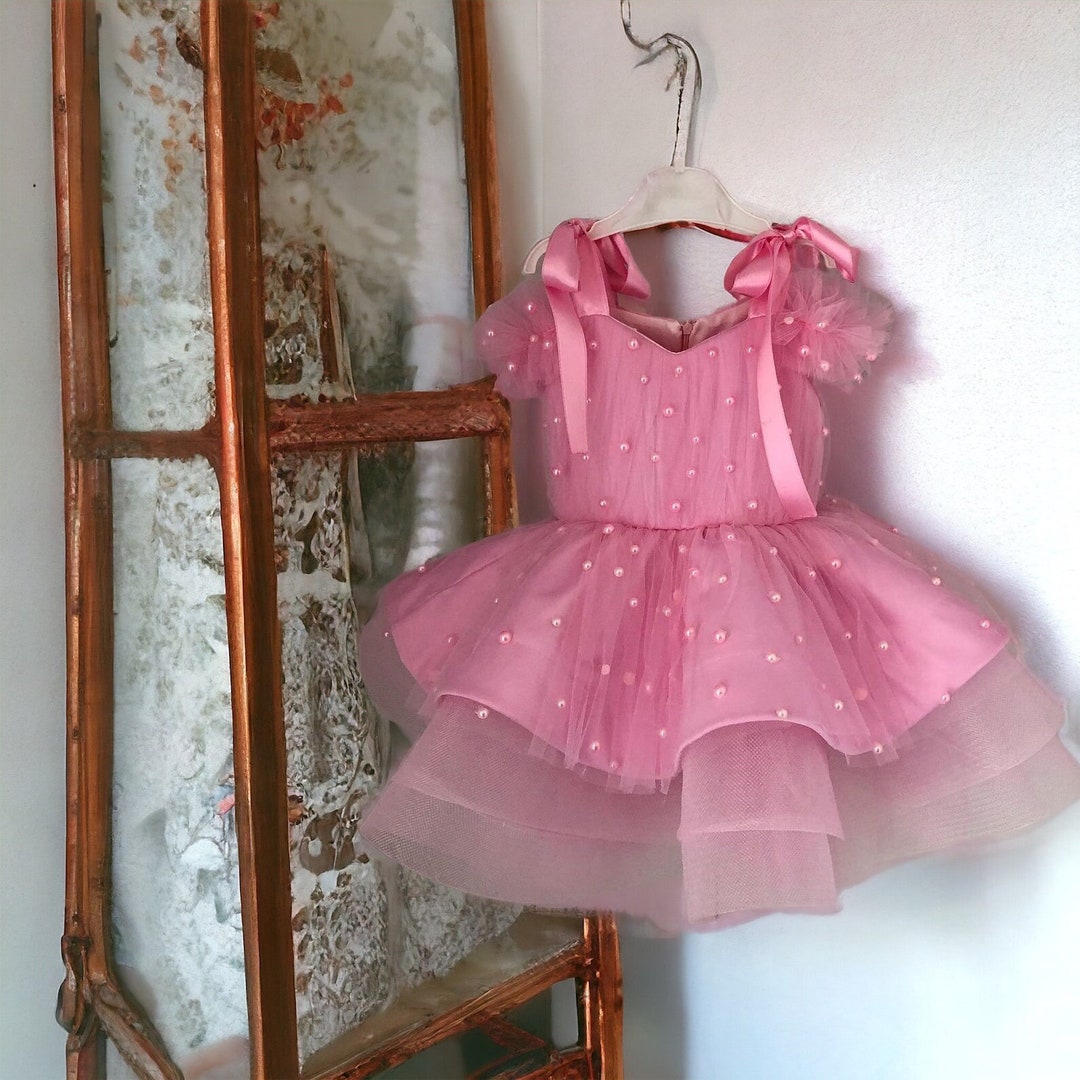 Pink Tulle and Sequin Baby Girl Dress – Birthday, Special Occasion & Photoshoot Party Outfit