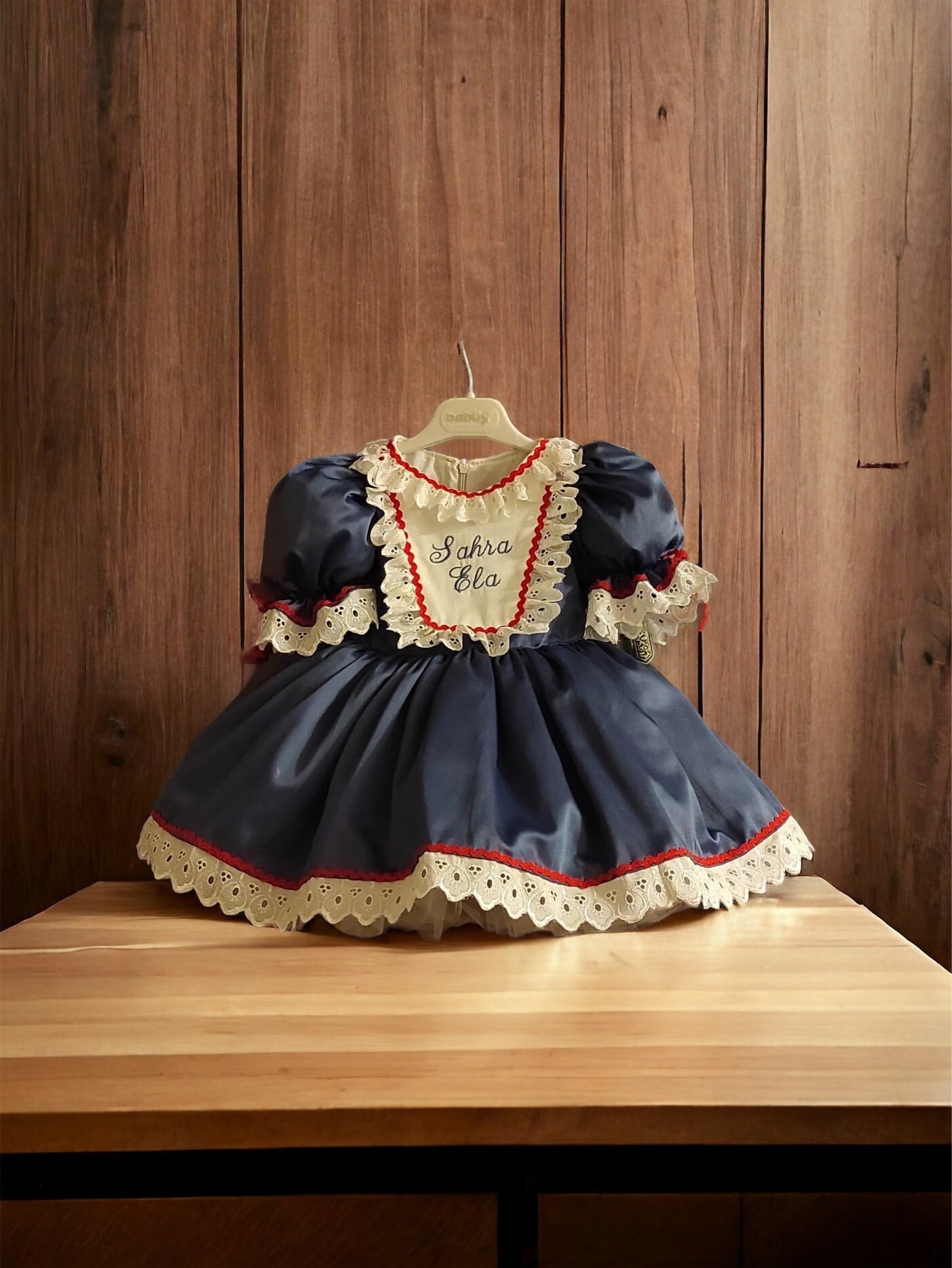 Navy Blue and Pink Dress - Etsy