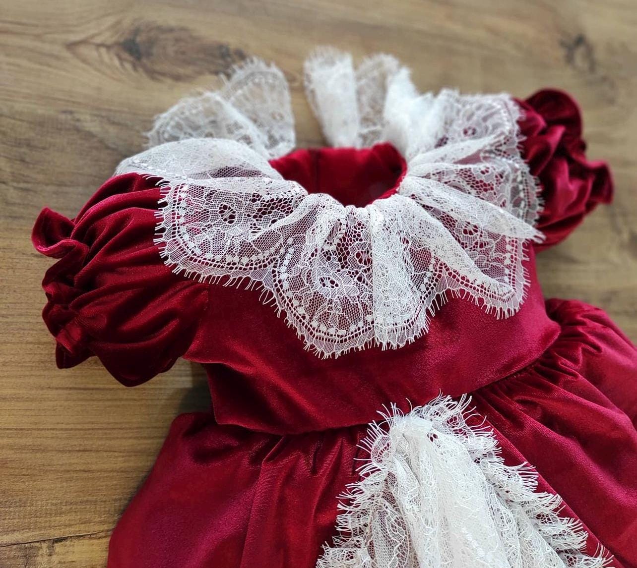 Luxury Velvet Lace Baby Girl Christmas Red Dress Girls Holiday Kids Pageant Dress  Xmas New Year Holiday Outfit Dress Christmas Photoshoot - Etsy