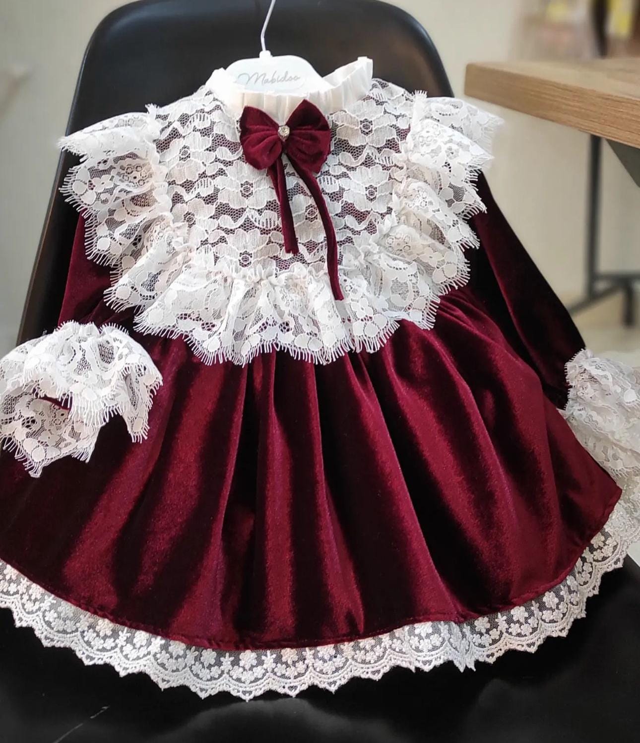 Burgundy Baby Girl Christmas Dress, Burgundy Red Velvet Kids Girls  Christmas Party Photoshoot Dress Vintage Style Royal - Etsy