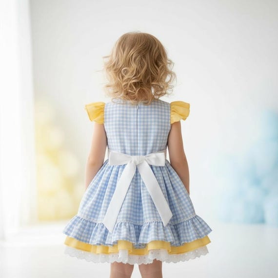 blue easter dress for babies EB Pale Blue Embroidered Bunny Easter Dress