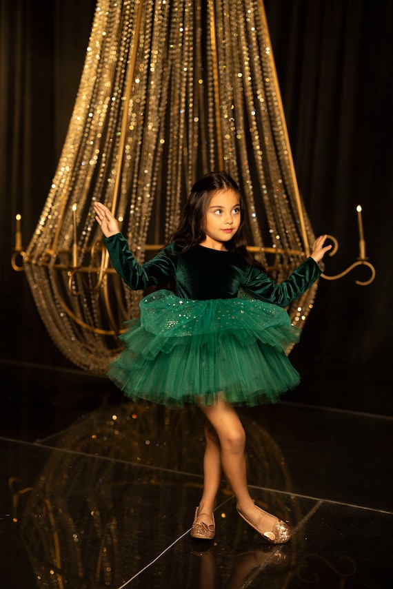 Robe De Noël Pour Bébé Fille Avec Tutu Pailleté Et Bandeau - Ensemble Festif 0-24 Mois, Vert/rouge, Plusieurs Tailles