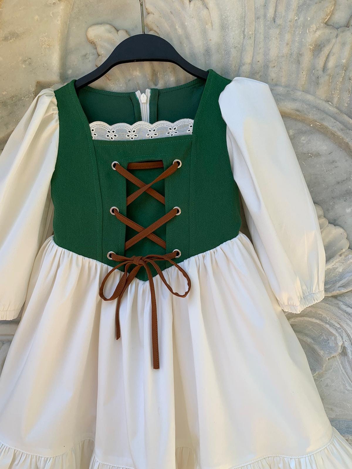 girls green medieval dress Shrek Princess Fiona Costume Kids Green Dress main image 1
