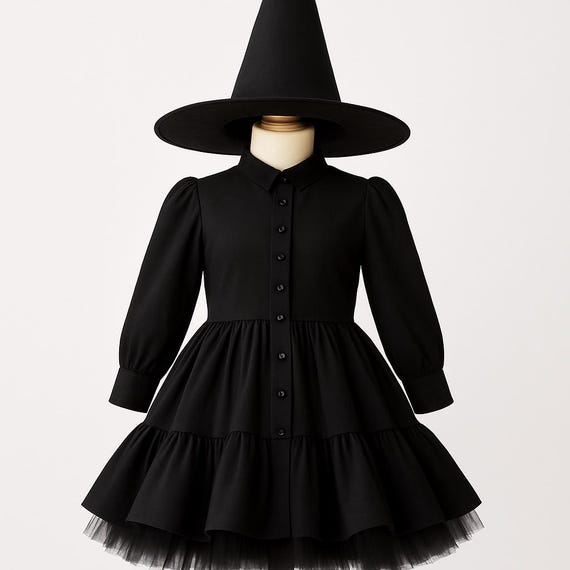 Costume Da Strega Per Bambini Con Gonna Tutu E Cappello. - Costume - Foto 4