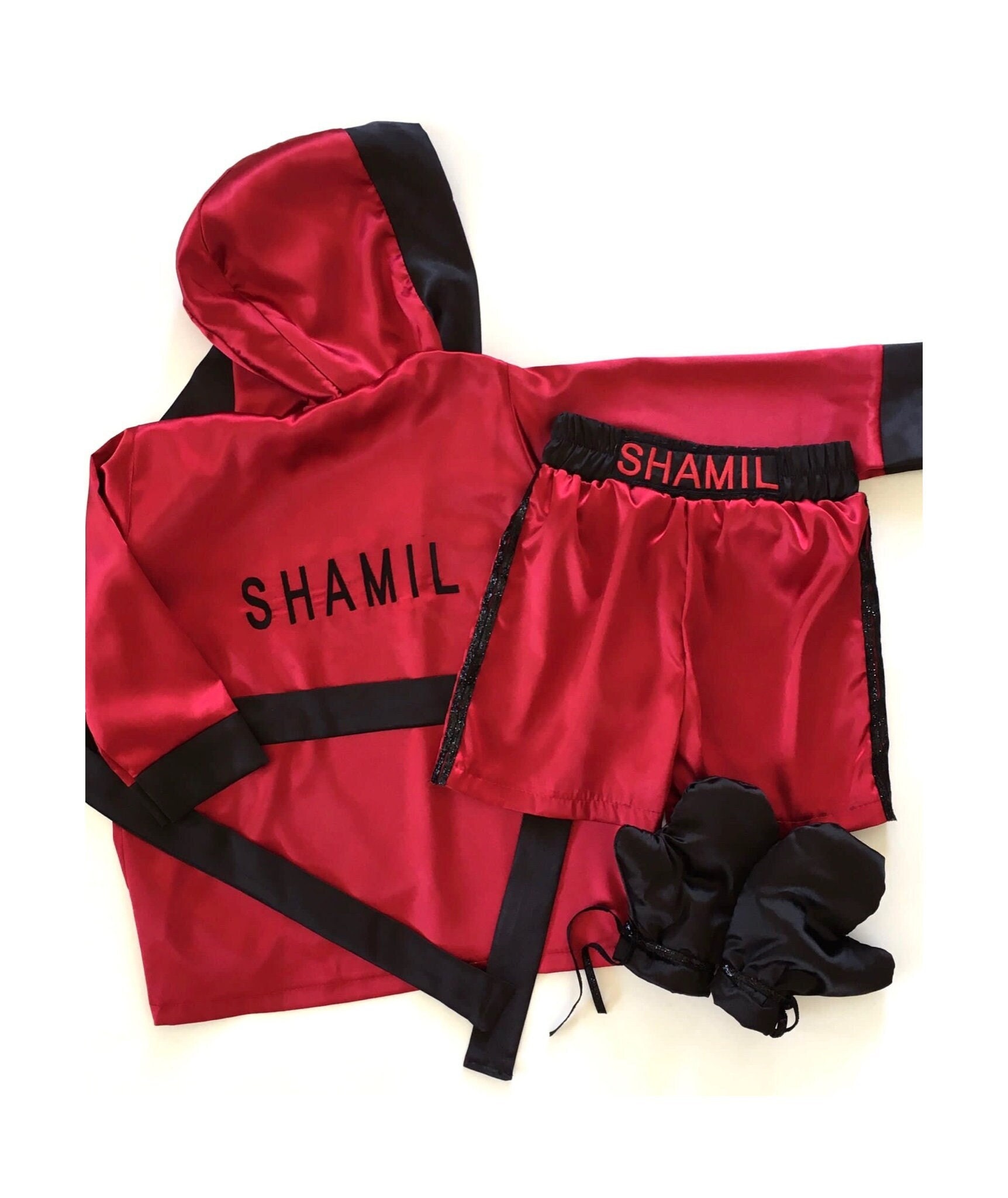 Baby Boy Personalized Boxing Set With Name Set of Robe, Gloves and
