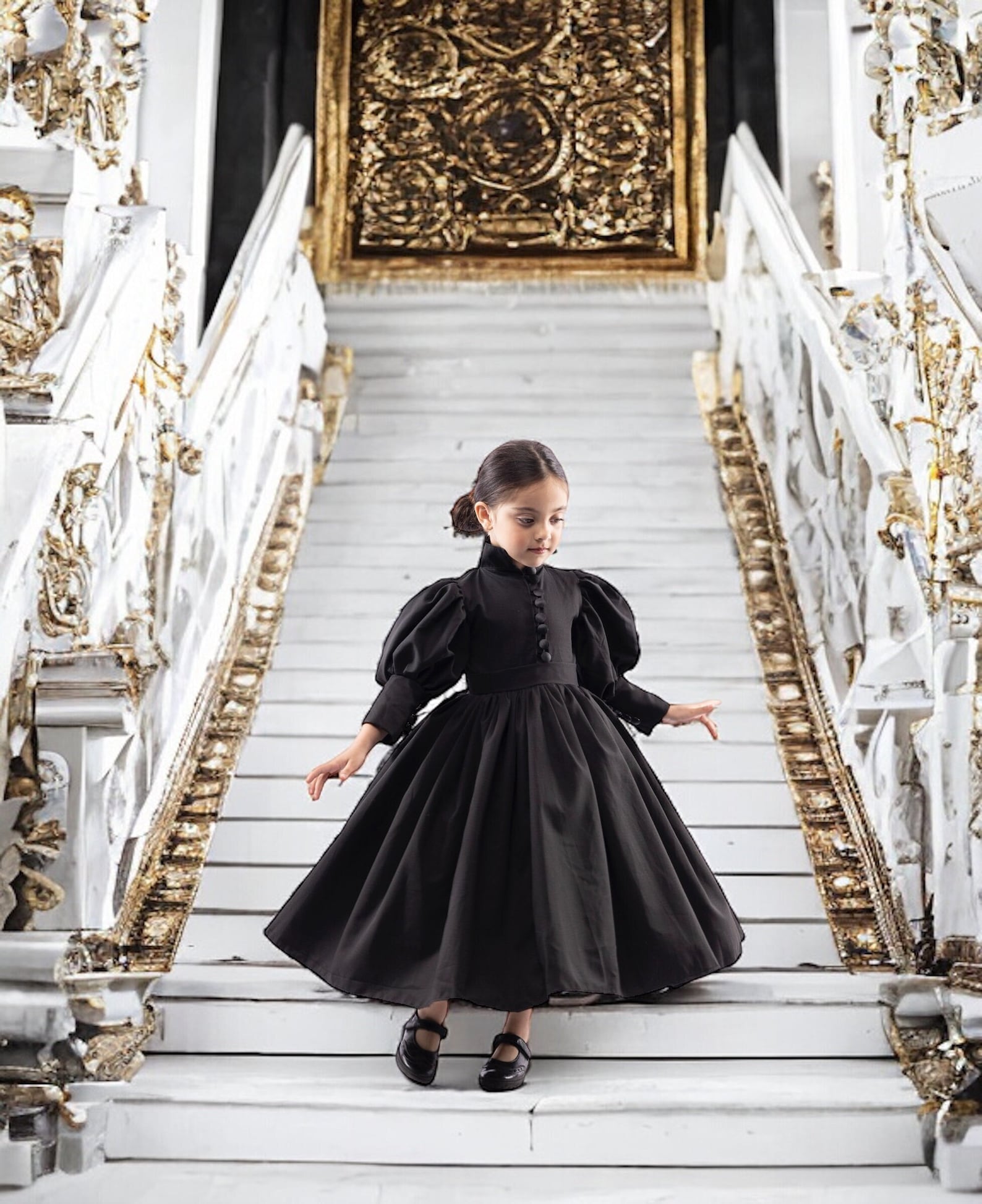 black and red wedding dress Elegant Gothic with Gloves – WonderlandByLilian Long Sleeves Princess Wedding gala dress woman 2025 for party SIZE:6