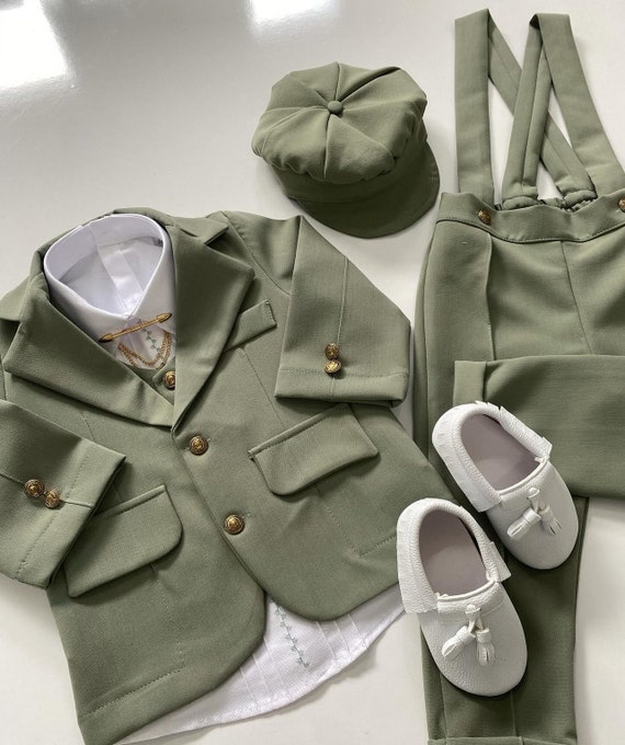 Conjunto de roupa de aniversário de bebê verde sábio, conjunto de