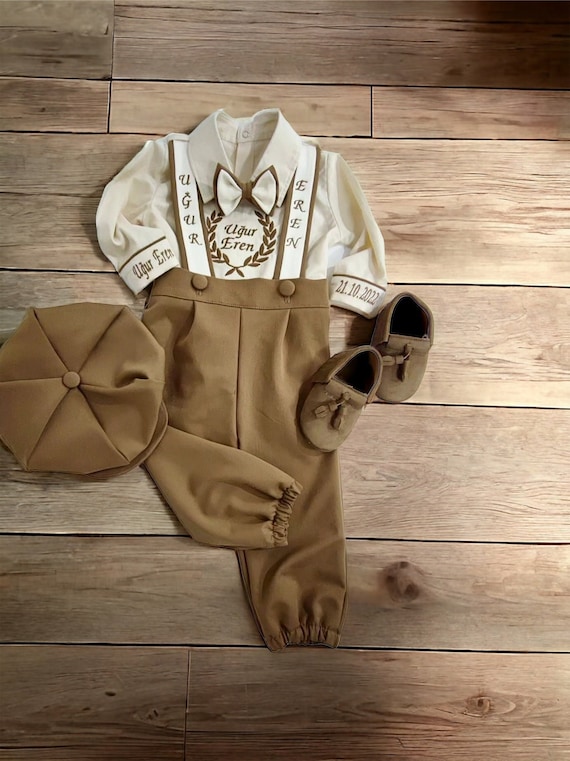 Cute Vintage Boy Outfits Brown Vintage Style Baby Boy Outfit Set
