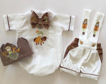 Baby Boy Nutcracker Holiday Birthday Outfit Set, Baby Boy Birthday Outfit Set, 1st Birthday Outfit, Baby Boy Birthday Suit Set