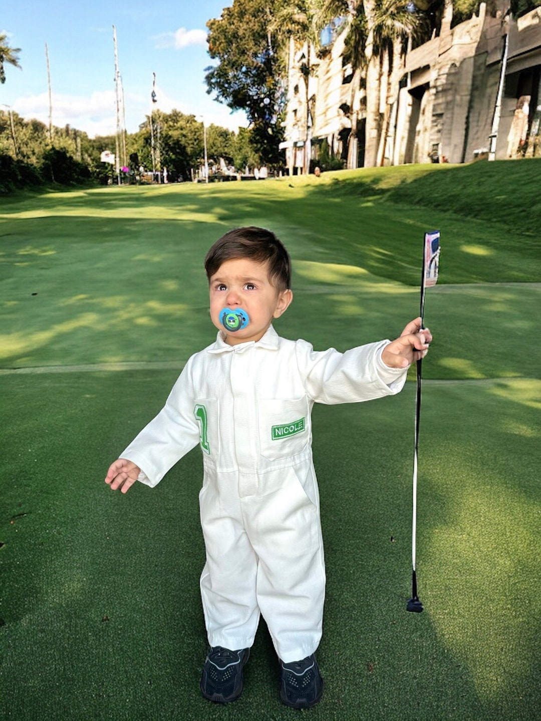 Kids Golf Caddie Uniform, Custom Name and Number Girl Boy Toddler Golf