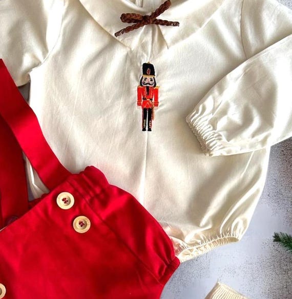 Red Baby Boy Nutcracker SOCKS INCLUDED Christmas Outfit Set Baby