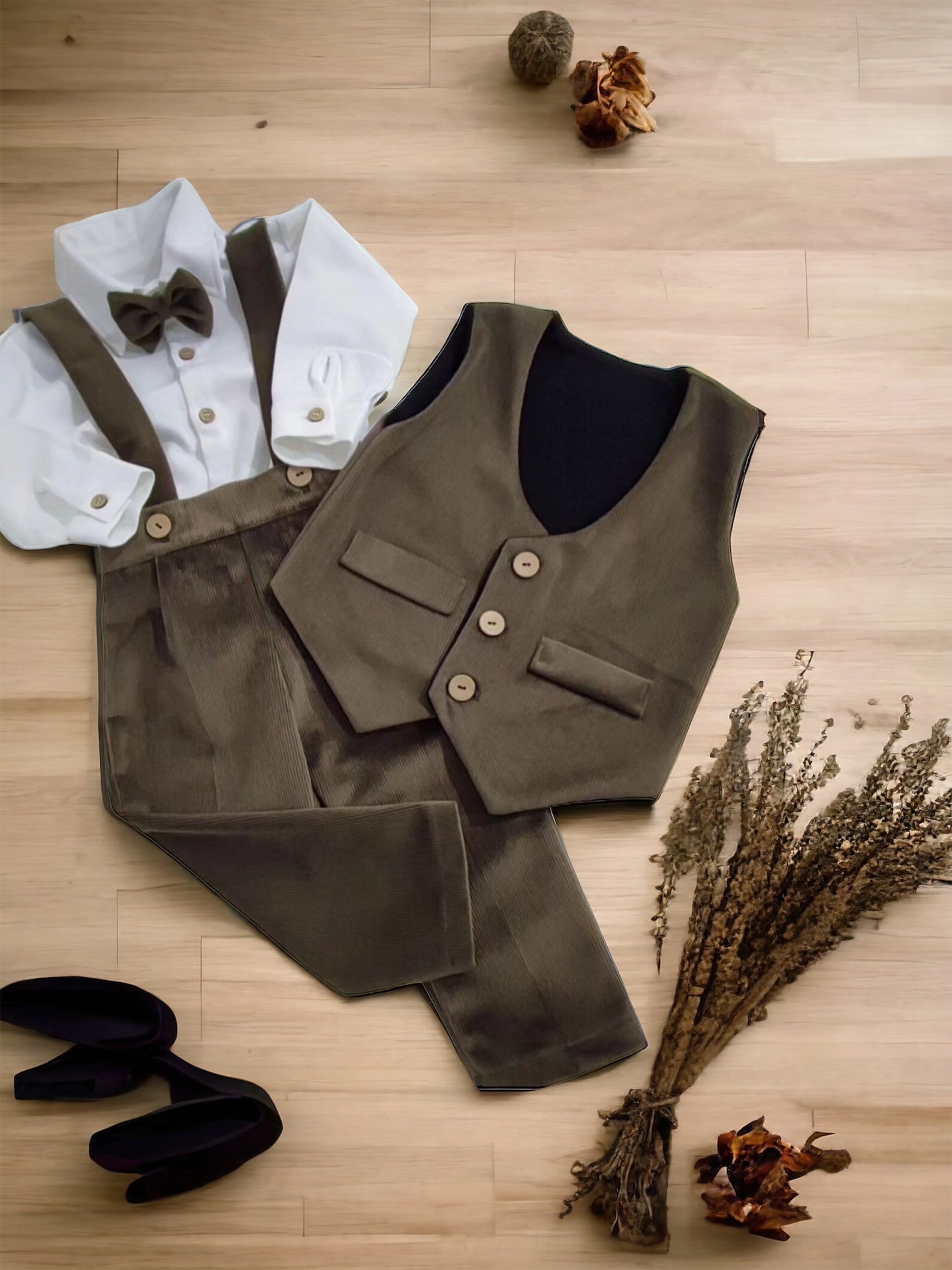 Leo -  Baby Boy Suit , Boys Special Occasion Clothing - Charcoal , Dark Grey