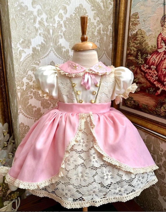 cute dresses for toddler girls Pink Royal Style Baby Girl Birthday Dress, Pink Girl Birthday Tea Party Vintage Stle Special Occasion Wedding Dress, Dress It is recommended to Size:43 / Men's 9.5-10 Ball gown silk floral dress Cute Square Neck Puff