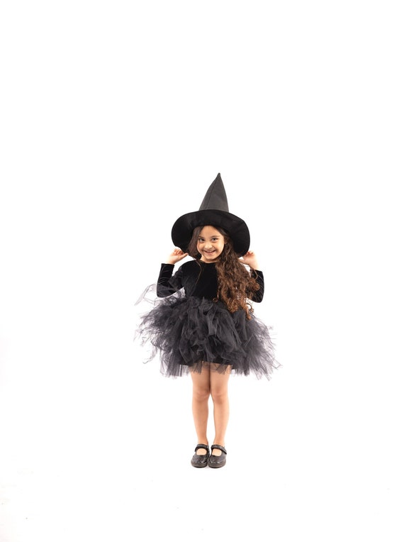 Halloween Kostüm Mädchen Gr. 152 - Vampir Hexenkleid Mit Hut Für Gruselpartys