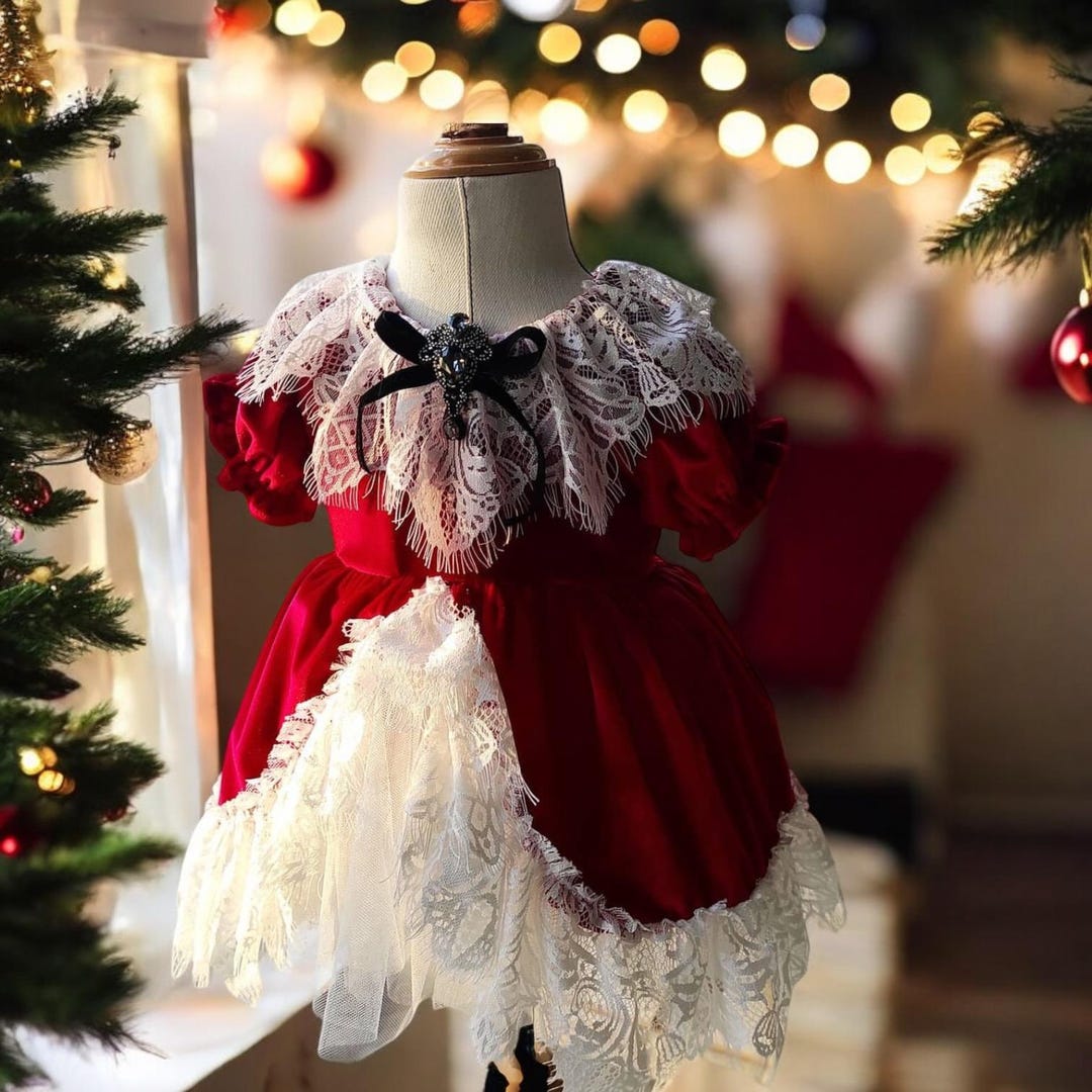 Toddler Girl Vintage Christmas Dress Mud Pie Little Girls' Holiday