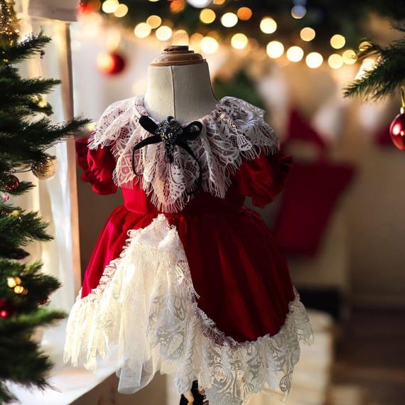 white christmas dresses Girls' Red Valentine's Day Twirl Dress