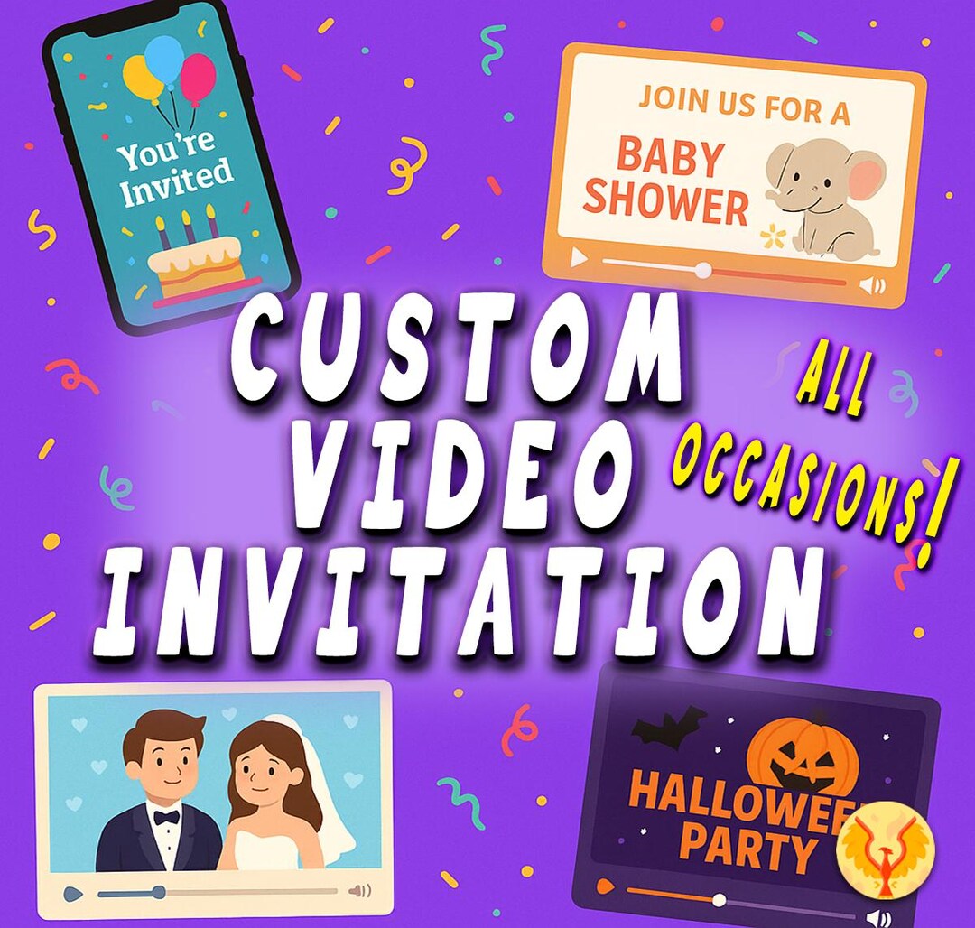 Custom Video Invitation: Animated Party Announcement (digital Invite ...