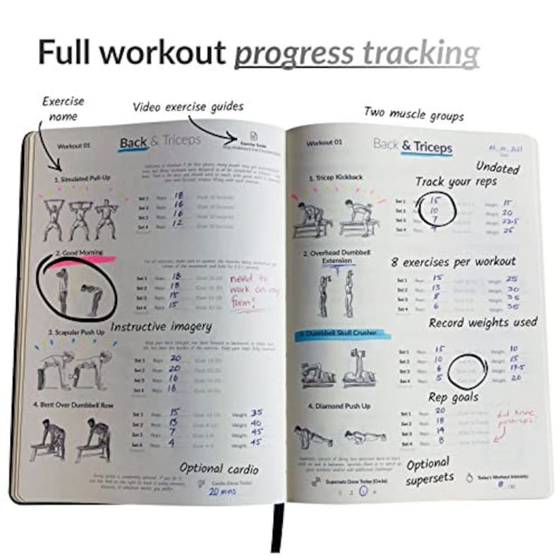 The Dumbbell Home Workout Journal Digital PDF: 13-week Personal Trainer ...