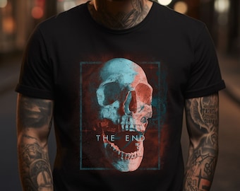 Schädel Shirt, Schädel Grafik-T-Shirt, Unisex Schädel-T-Shirt, gotischer Schädel-T-Shirt, alternative Kleidung, okkultes Outfit, Horror-Kleidung, Metall-Hemd