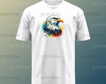 Colorful Eagle Clipart – Sublimation Design, Nature Art (Digital Download)