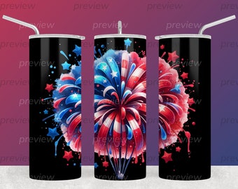 Patriotic Clipart Bundle Sunflower Fireworks Digital Download | American Flag, Flower Art, Sublimation Design, July 4th, Red White Blue