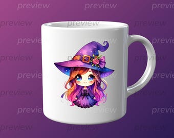 Little Witches Clipart, Halloween PNG (Digital Download)