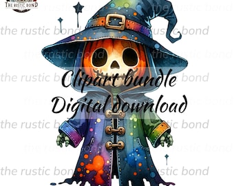 Spooky Halloween Children Costumes Clipart PNG - Instant Download Sublimation Design