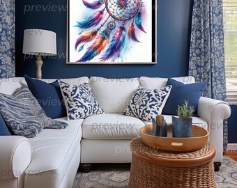 Dream Catchers, Feathers, Set of 6. Cards, journals, sublimation.